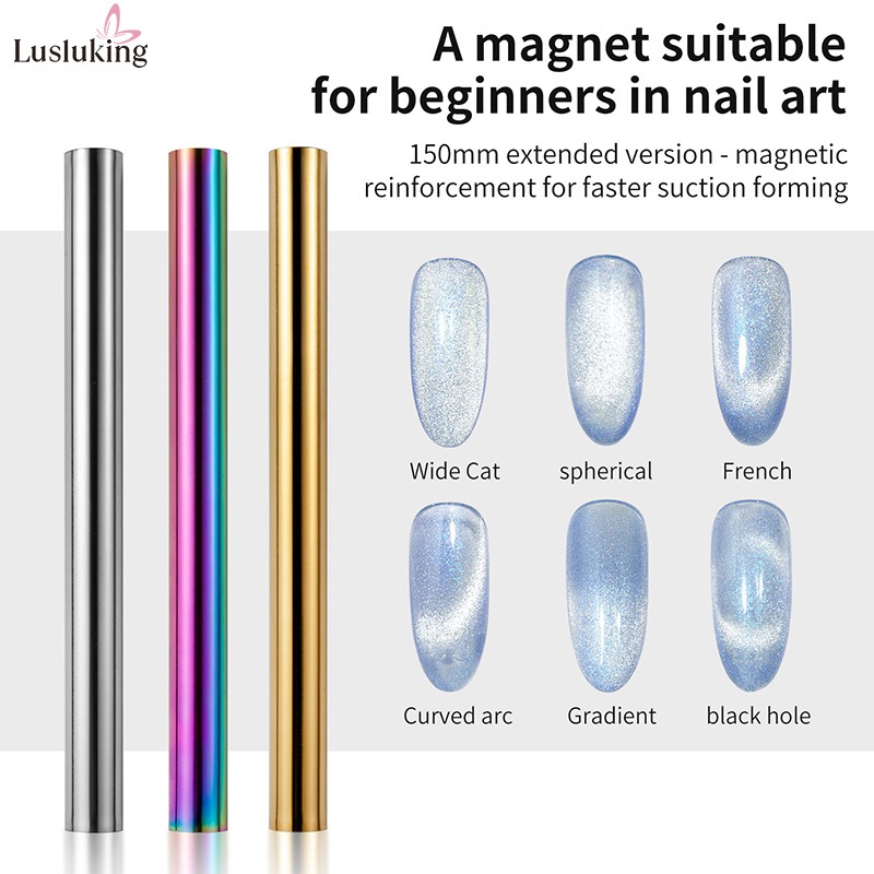 Lusluking 1 Piece Cat Eye for Nails Lengthen Double Ended