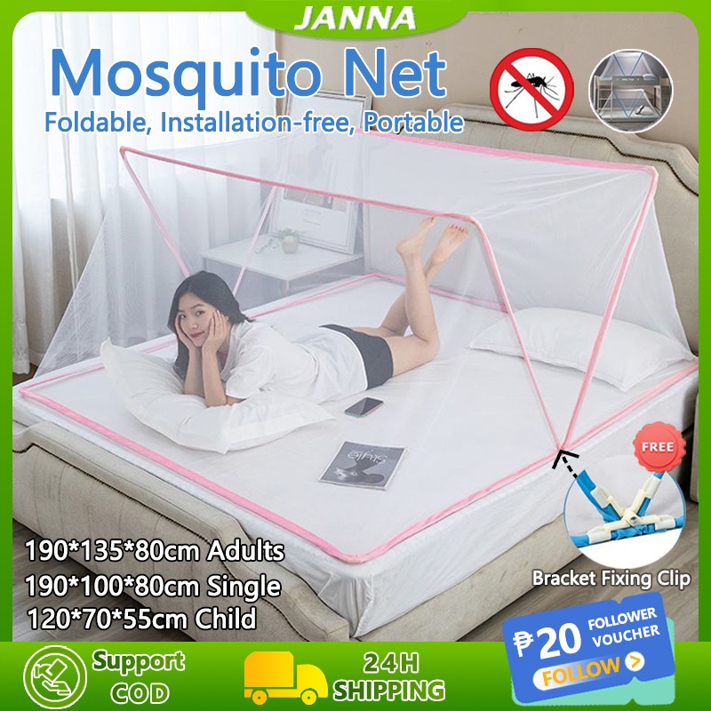 Foldable Mosquito Net Installation-free Portable 1.8 King/1.5 Queen Bed ...