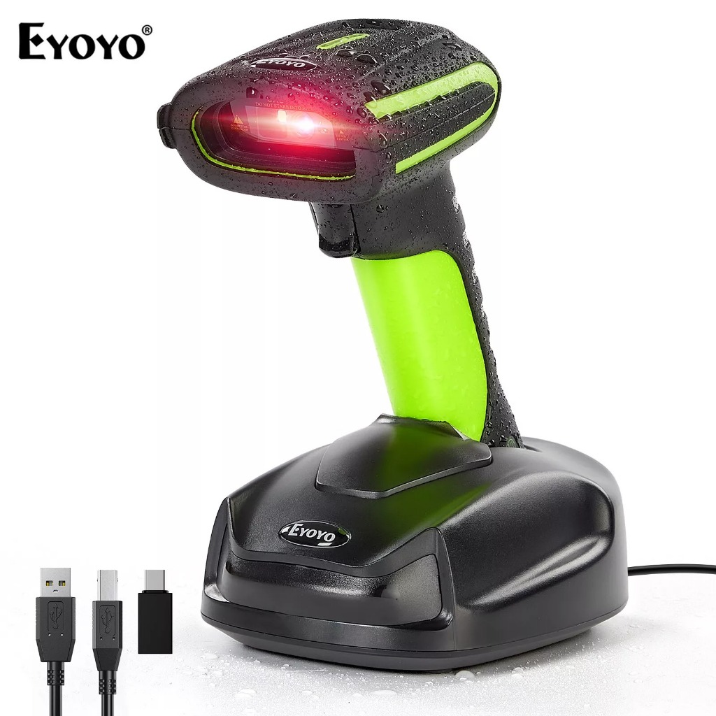 Eyoyo Wireless Handheld Industrial 1D 2D Wireless QR Barcode Scanner ...