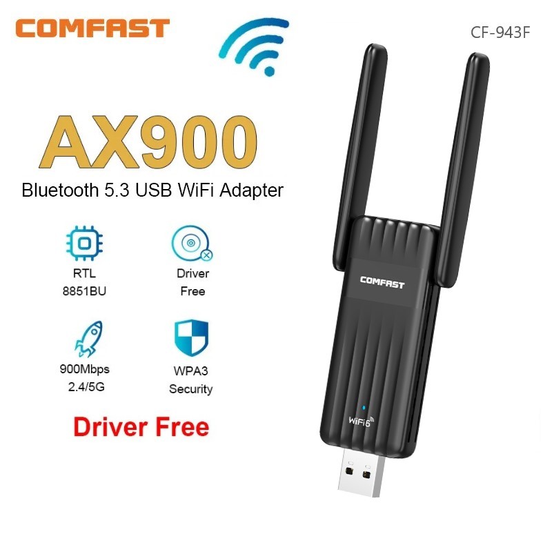 XPEX Mini AX900 WiFi USB Adattatore WiFi 6 + Bluetooth 5.4 | Dual-band 5GHz 600Mbps / 2.4GHz 286Mbps | Per Windows 11/10/7
