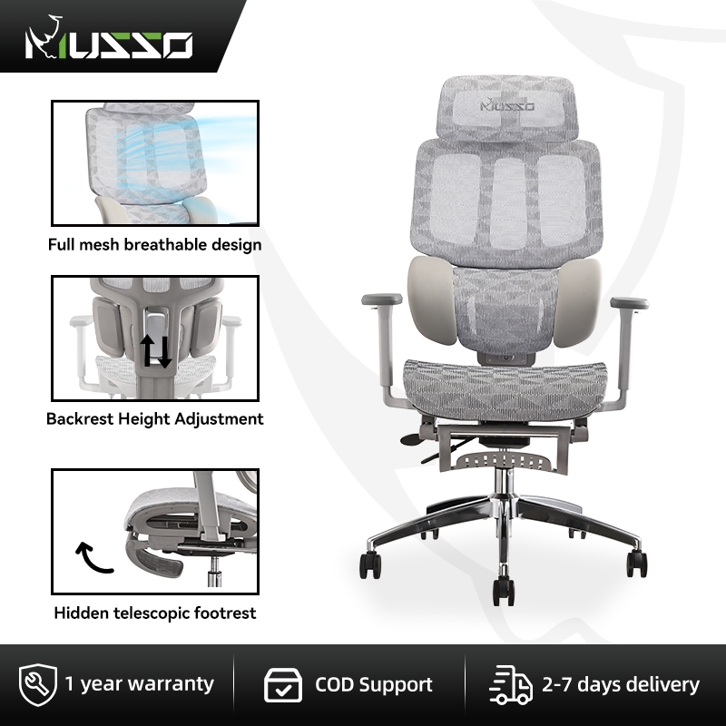 MUSSO H80 CLASS Ergonomic Chair 3D Armrest and Adjustable Headrest Game ...