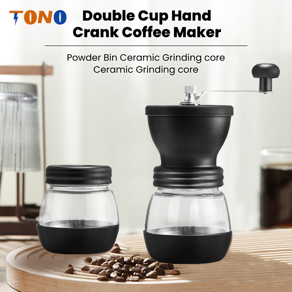 TONO Coffee Maker Portable Manual Coffee Grinder Coffee Bean Grinding Hand  Crank Bean Mill Grinder