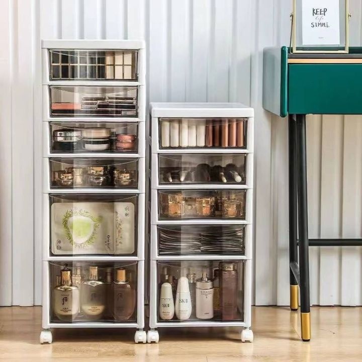 2/4/5 Layer Drawer Unit Storage Organize Rack with Wheel File Cabinet ...