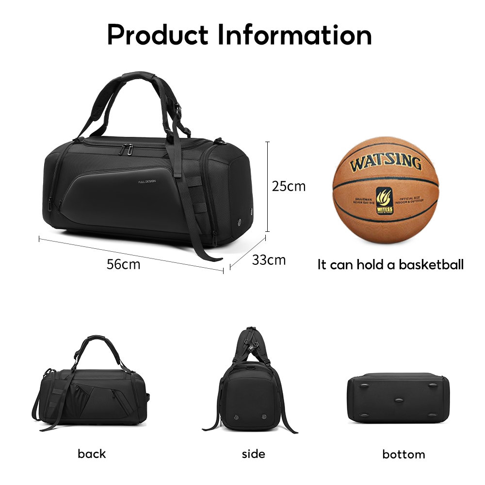 Gym bag with bottom shoe compartment deals