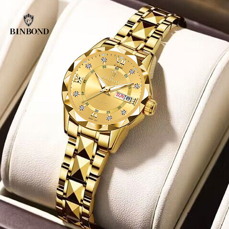 BINBOND Women Quartz Luxury Watch Waterproof with Week/ Date/ Clock main image 1