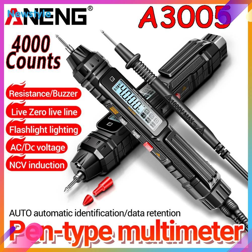 Aneng A3005 Digital Multimeter Pen Type Meter 4000 Counts AC/DC Voltage ...