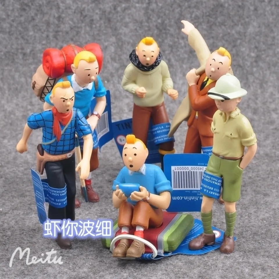 Tintin's Adventures Figure Baixue 6 Dolls Ornaments Figure Model Dolls ...