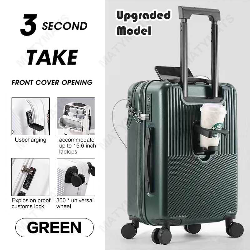 20 26 28 Inch Luggage USB Charging Suitcase TSA Customs Lock Luggage 360 Universal Wheel Luggage Travel Bag