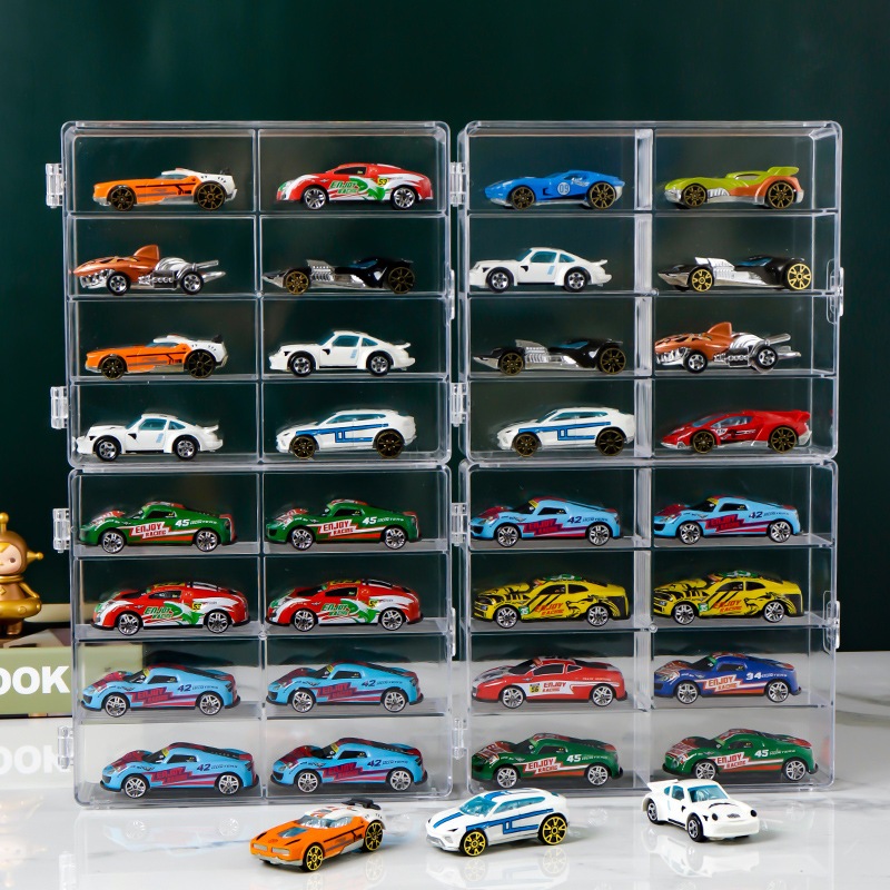 Hot Wheel storage box Alloy car model TOMICA1:64 multi-Mica transparent ...