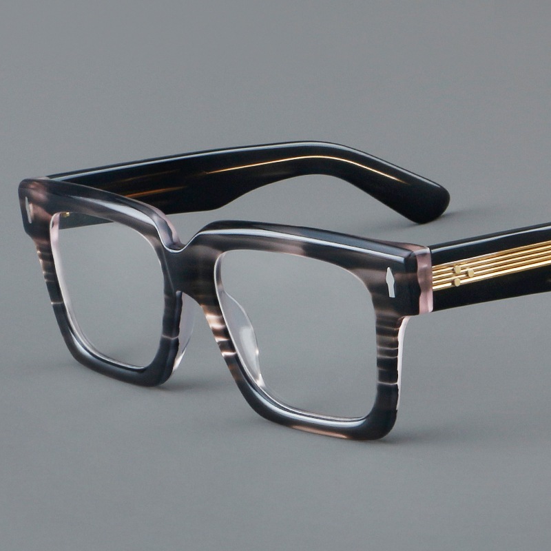 2024 Retro Square Thick Frame Eyeglasses Large Frame Artistic Spectacle ...
