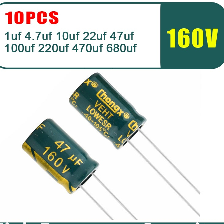 5-10PCS 160V Aluminum Electrolytic Capacitor 1uf 4.7uf 10uf 22uf 47uf ...