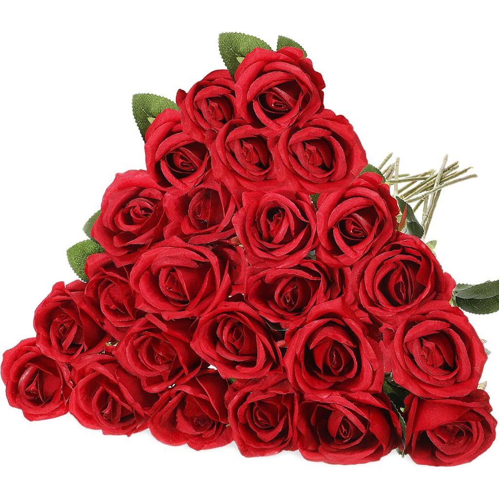 1pcs Rose Artificial Flowers with Long Stem Realistic Silk Roses Bulk ...