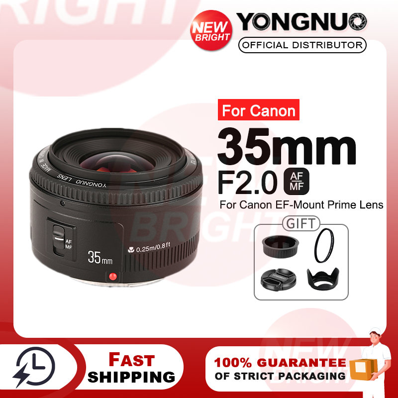 YONGNUO YN35MM F2 Lens For Nikon DSLR - Auto Focus Wide Angle Prime Lens With Large Aperture