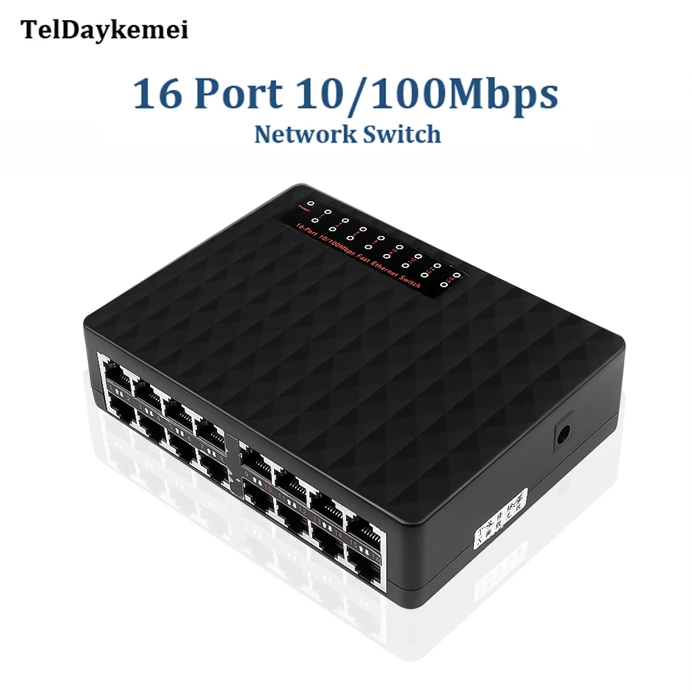 16 Port 10/100Mbps Network Switch Fast Ethernet Smart Switcher High ...