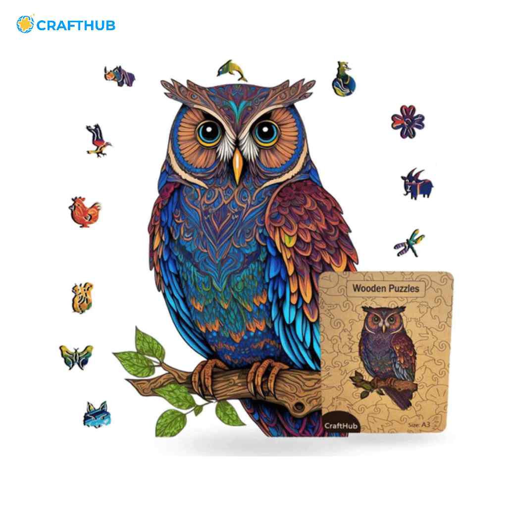 Crafthub Wisdom Owl - Elegant and Intricate Puzzle for Owl | Thicker ...