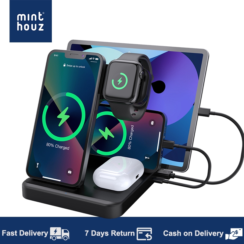 Minthouz 36w Wireless Charging Stand in Charger Station For IWatch  Airpods iPHONE iPAD