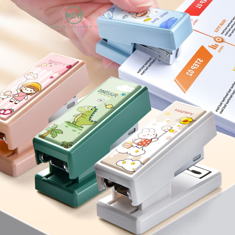 Cartoon Cute Mini Stapler Pupils Portable Convenient Stapler | Shopee ...
