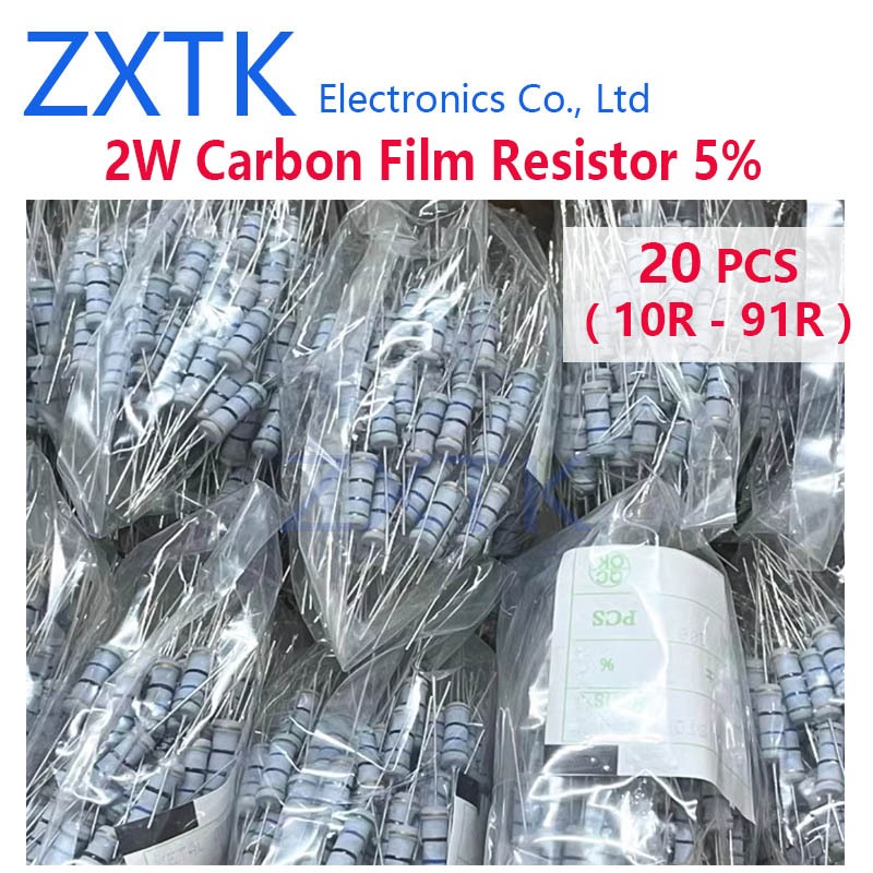 20PCS 2W Carbon Film Resistor 5% color ring 10-91 ohm 10R 12R 15R 18R ...