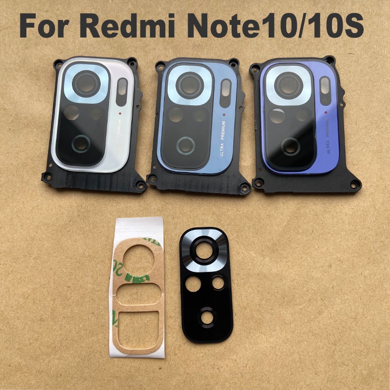 New For Xiaomi Redmi Note 10 10S Back Camera Glass Rear Lens Frame With ...