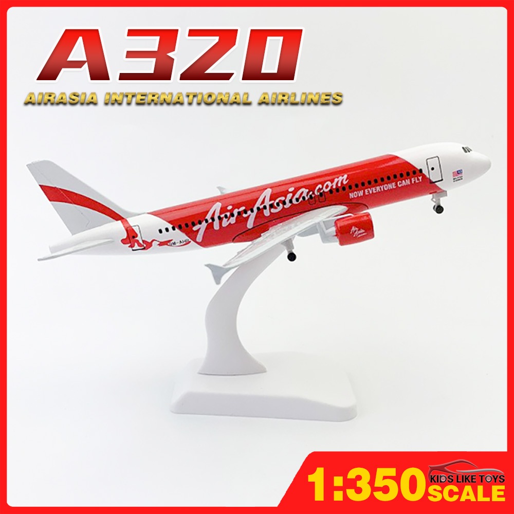 KLT 20cm AirAsia A320 Metal Diecast Airplane Plane Model Aircraft Toys ...