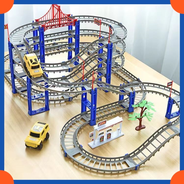 90Pcs Rail Car Assembled lot DIY Variety Electric High-speed Rail  Educational Toys Children DIY Toys Car Parent-child Toys