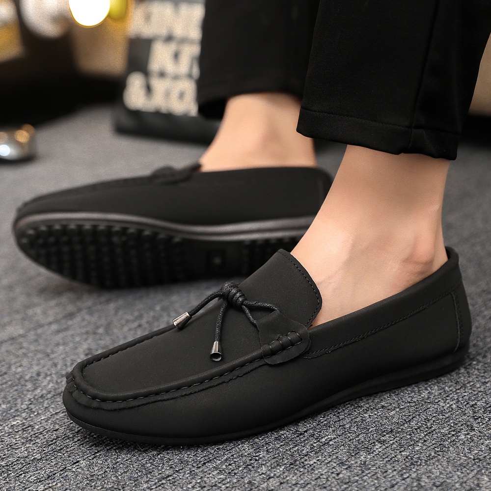 Korean Loafers Shoes for Men Slip On Wear-Resistant Shoes Casual ...