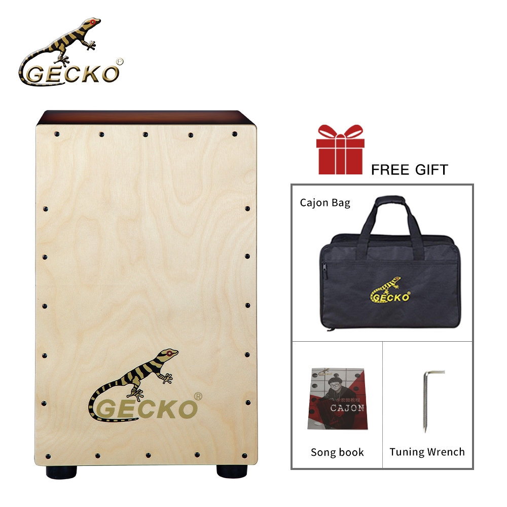GECKO Cajon BOX Drum-Wooden Percussion Box, with Internal Adjustable ...