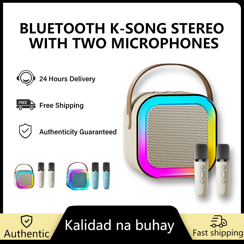 Karaoke speaker with 2 mic Bluetooth speaker with microphone 3D Stereo ...