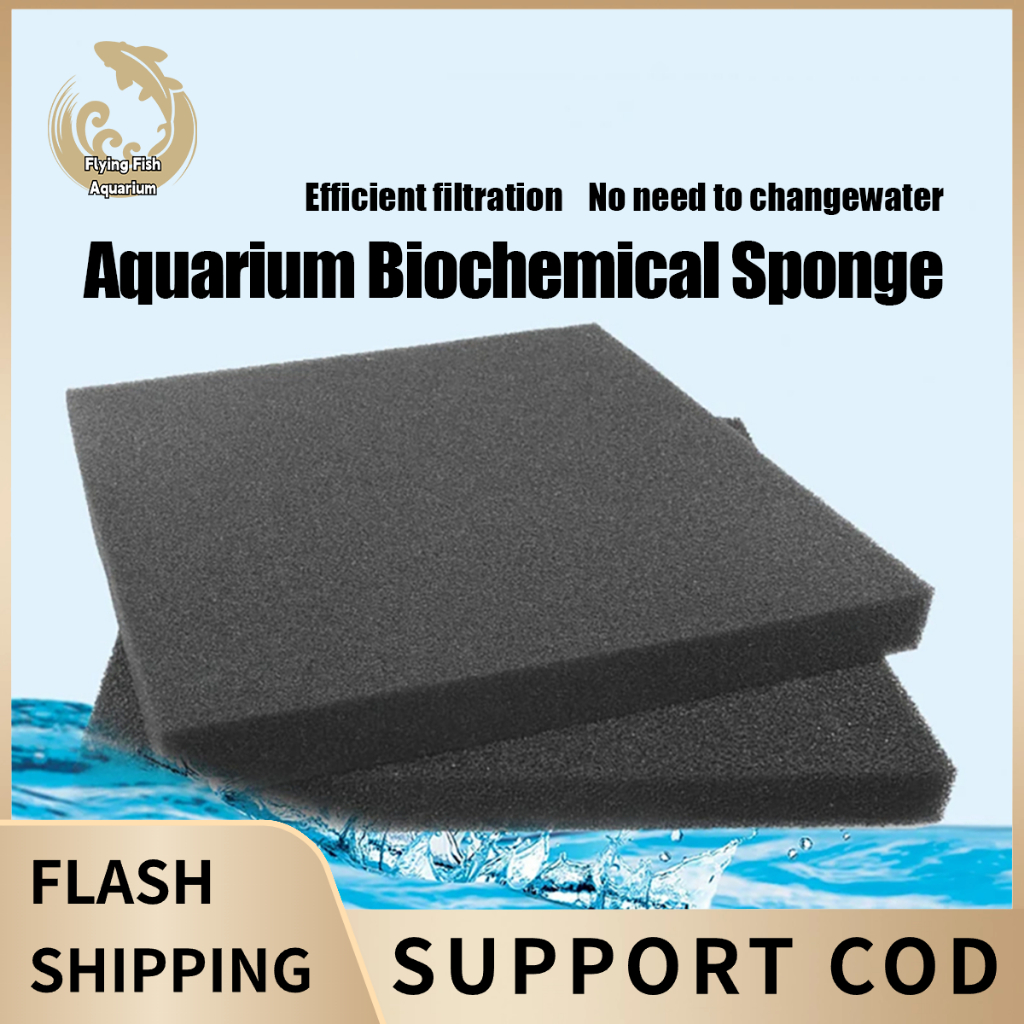 Aquarium Biochemical Sponge Filter Fish Tank Filtration Medium Black ...