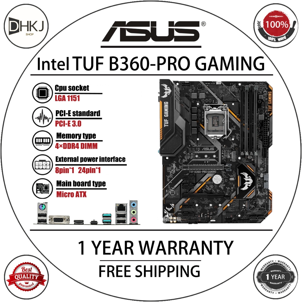 ASUS intel TUF B360-PRO GAMING Gaming Agent Motherboard Chicken ...