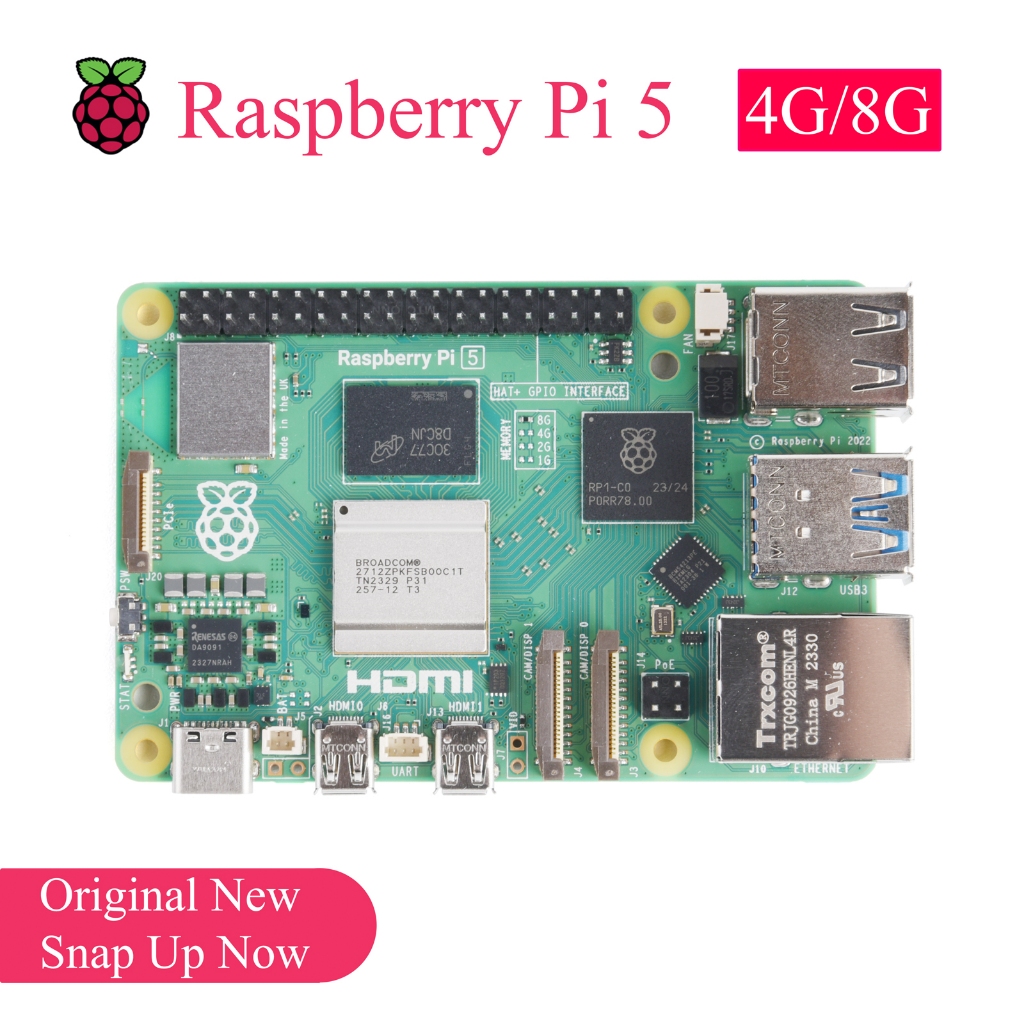 Original Raspberry Pi 5 Development Board RAM 4G 8G 4 Core CPU 2.5Ghz 2 ...