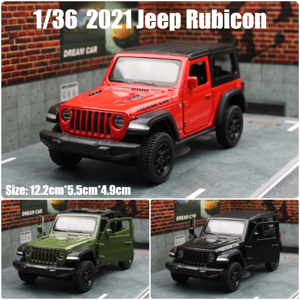 RMZ CITY 1:36 Jeep Wrangler Rubicon Off-Road Simulation Die Cast Car Models  Diecast Alloy Metal Miniature Pull Back Collection Gift For Boys Kid