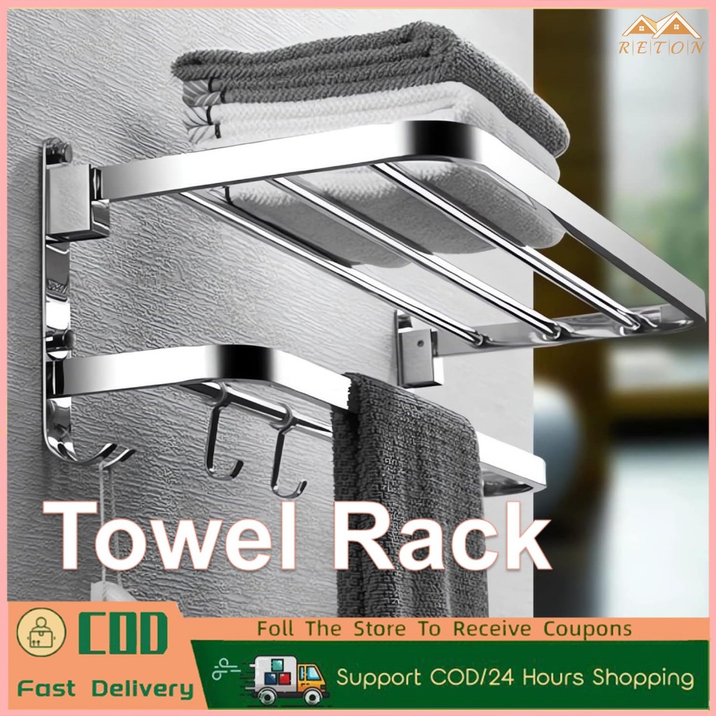 Adjustable Stainless Steel Towel Rack Holder Organizer for Restroom ...