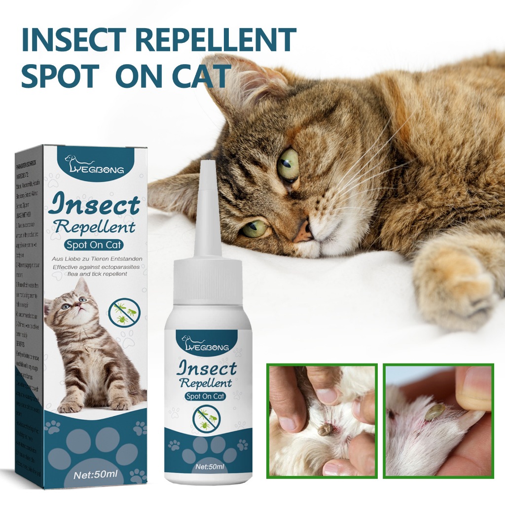 Image showcasing Pet Fleas Killer Drop Lice Insect Remover Flea Tick Treatment Cat ...