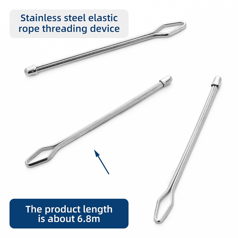 2PCS Stainless Steel Elastic Cord Rope Threader Clip Handmade Waist ...