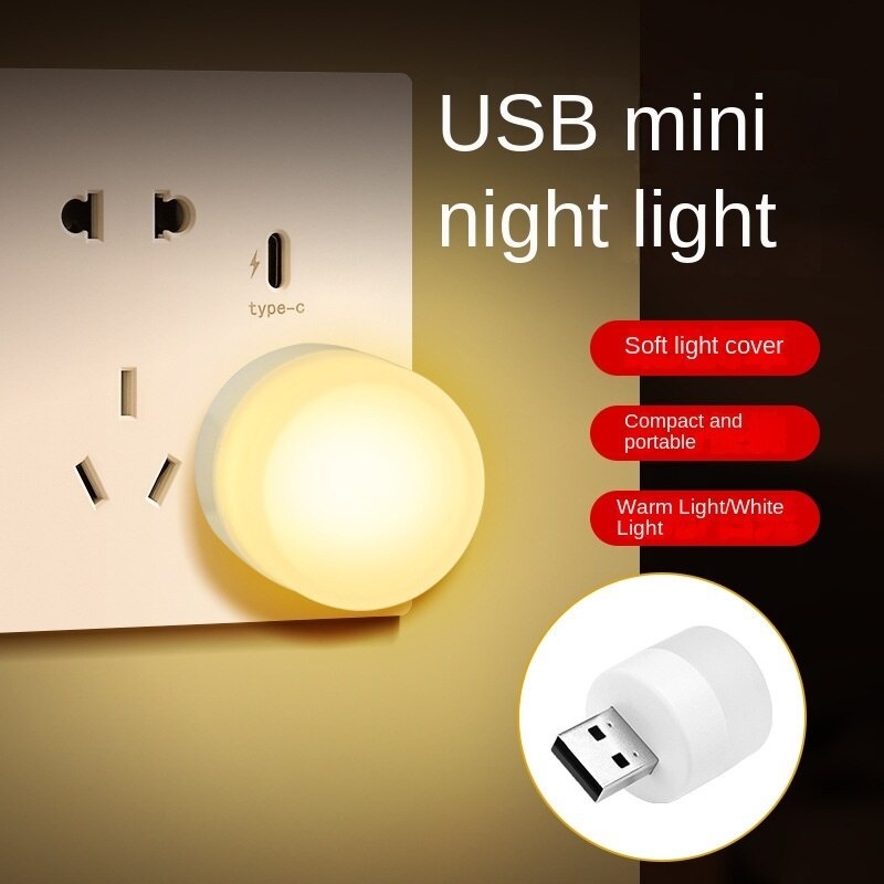 Portable USB LED Light Plug-in Mini Night Bulb Eye Protection Lamp 5V ...