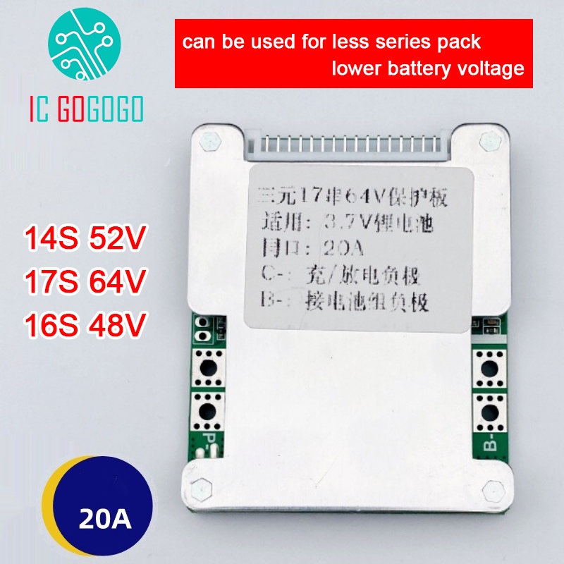 BMS 14S 50A Batterie Lithium 52V - Protection Board Avec Balance Tension Pour Vélo Électrique