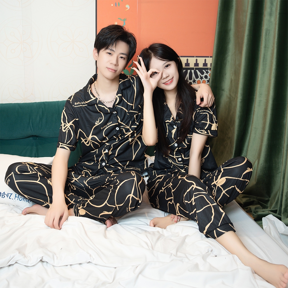 WeToo#M-2XL Korean Pajama Cotton Plain Pajamas For Unisex Homewear ...