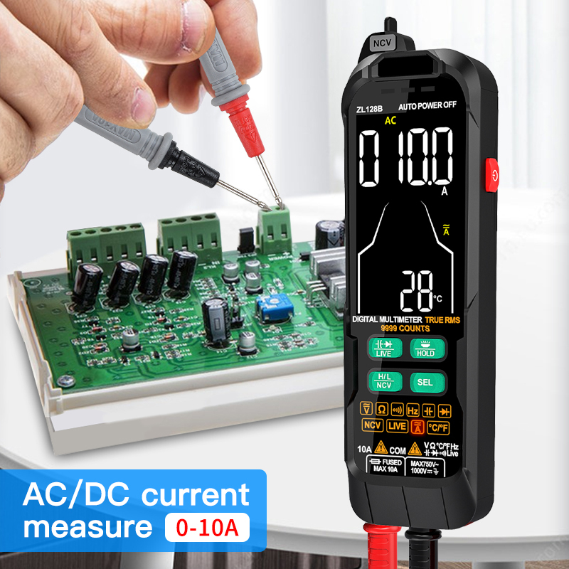 Mestek Digital Multimeter DC/AC Current 10A NCV Voltage 750V 128B ...