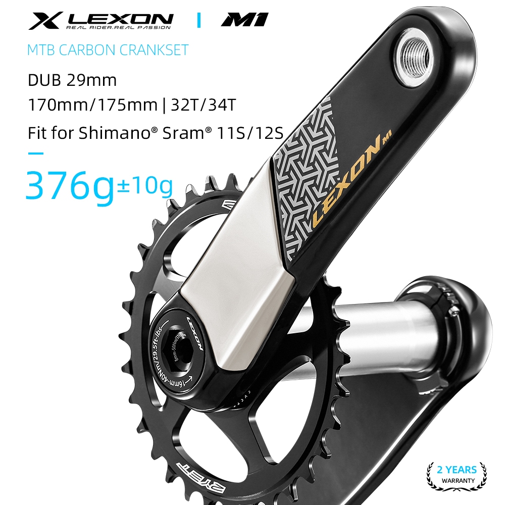 NEW LEXON MTB Carbon Cranksets Superlight 376g DUB 29mm Spindle 170 ...