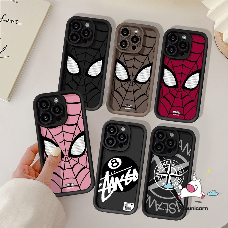 Fashion Brand Marvel Cool Spider-Man Eyes Case Compatible For IPhone 13 15  16 7Plus 14 12 11 Pro Max 16 6S Plus X XR XS MAX SE 2020 Cartoon
