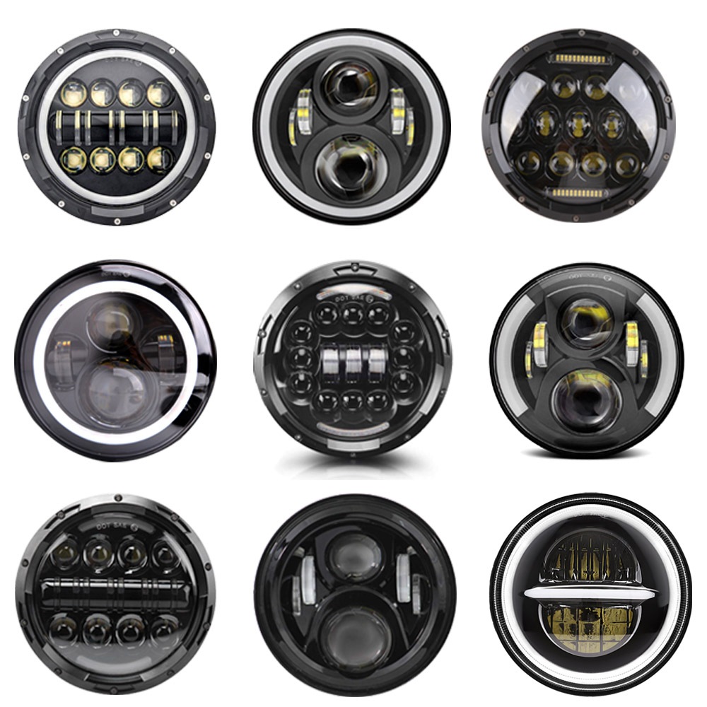 7 Inch Round LED Headlights With Turn Signal & DRL For Jeep Wrangler JK CJ LJ TJ