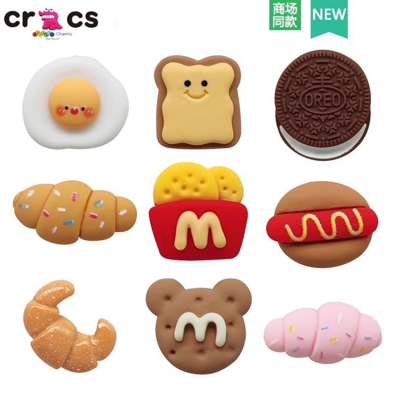 Cross Jibbilz Cute cartoon food chips at shoe buckle food DIY shoe hole ...