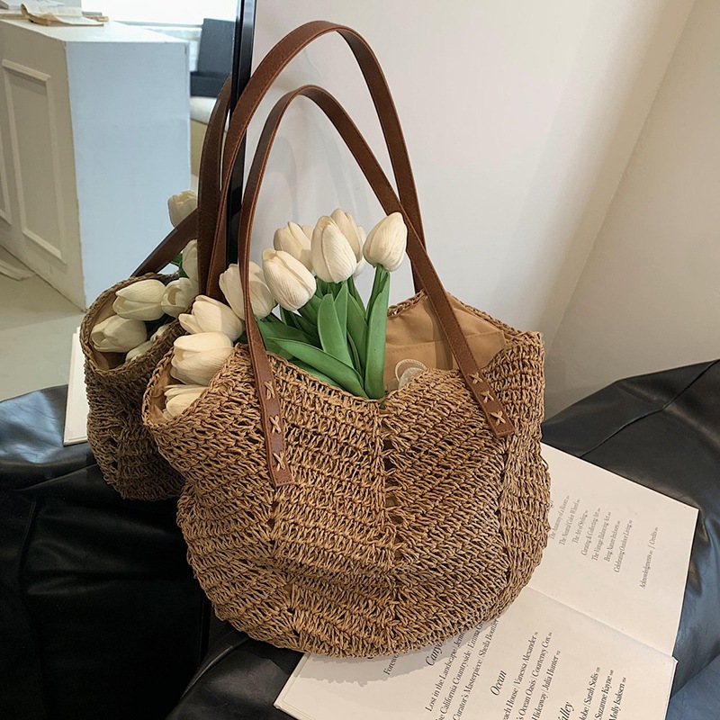 Rattan Women Shoulder Bags Summer Beach sling Bag Female Large Capacity ...