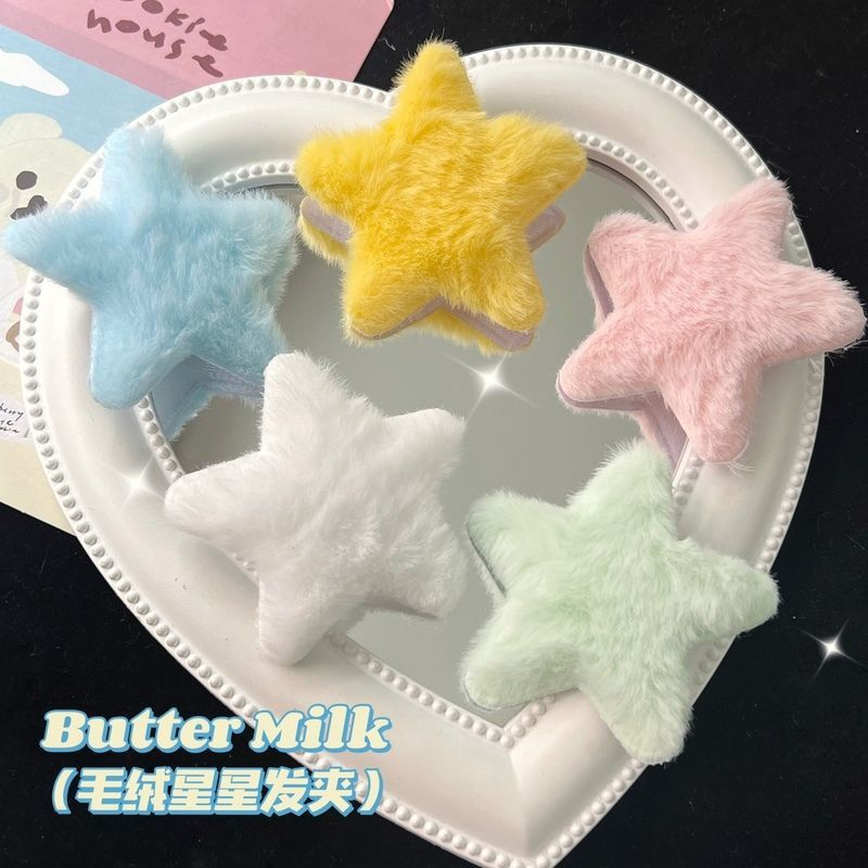 Sweet And Cute Day Plush Star Hairpin Student Millennium Spice Y2k Five