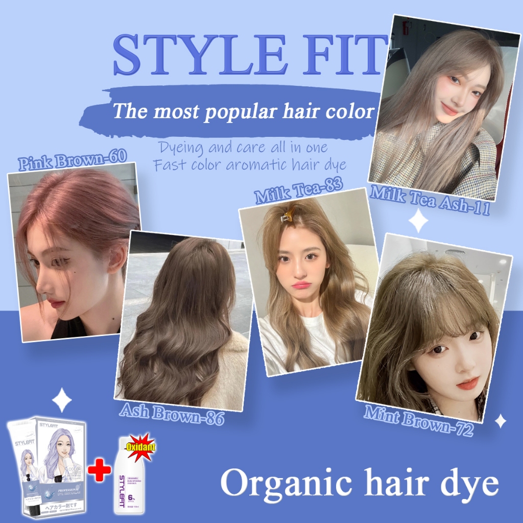 STYLEFIT Hair Color Permanent Coffee Brown(100ml Hair Dye+100ml ...