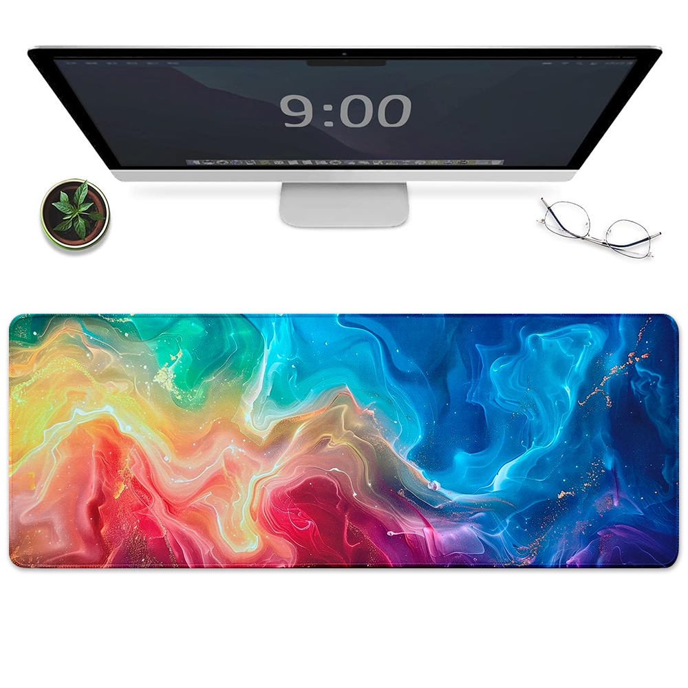 Large Mouse Pad, Colorful Galaxy Gaming Mouse Mat with Stitched Edges ...