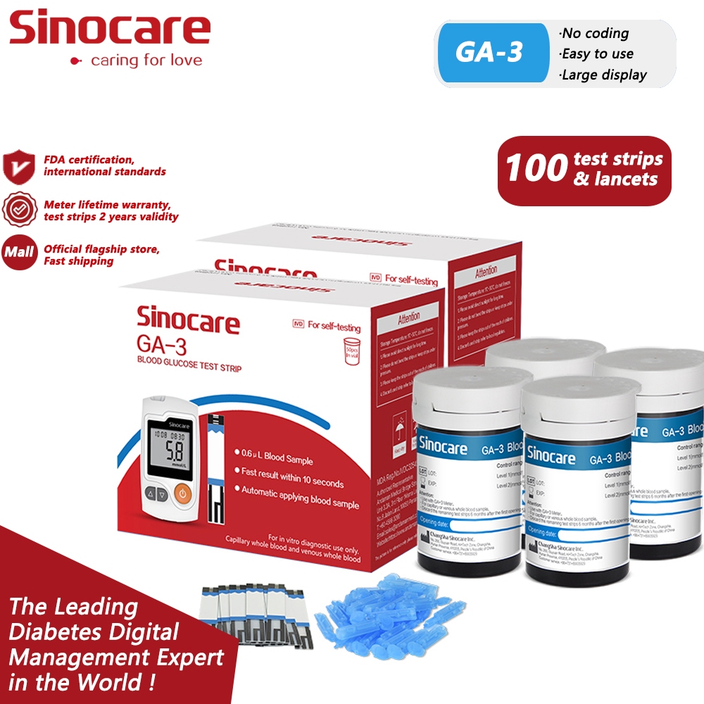 Sinocare Blood Sugar Test Strips Testing Machine Glucose Meter Diabetic Healthcare Non Invasive Digital Sugar Meter Blood Glucose Diabetes Meter - View #3