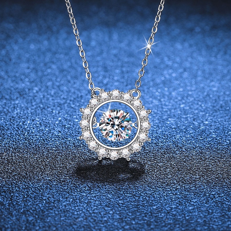 Real moissanite diamond D color Love Your Life pendant necklace with ...