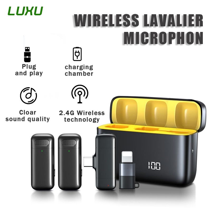 LUXU Wireless Lapel Microphone Lavalier Mic Noise Reduction Live ...
